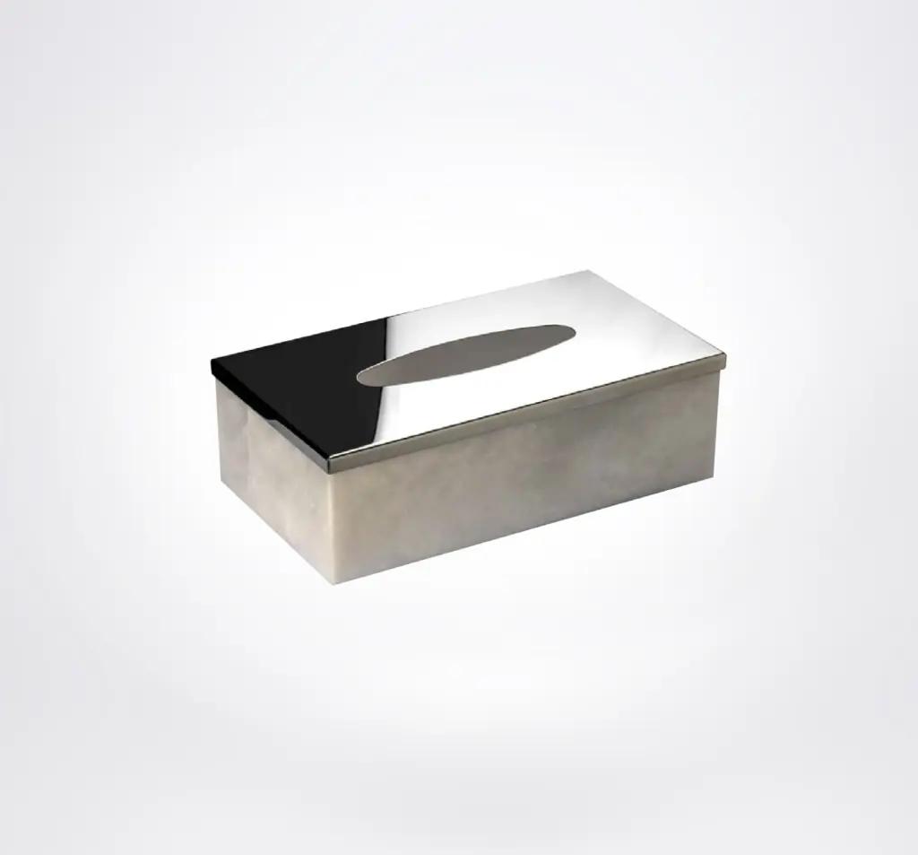 [87811/CR] Alabaster - Rectangular Tissue Box (Polished Chrome)